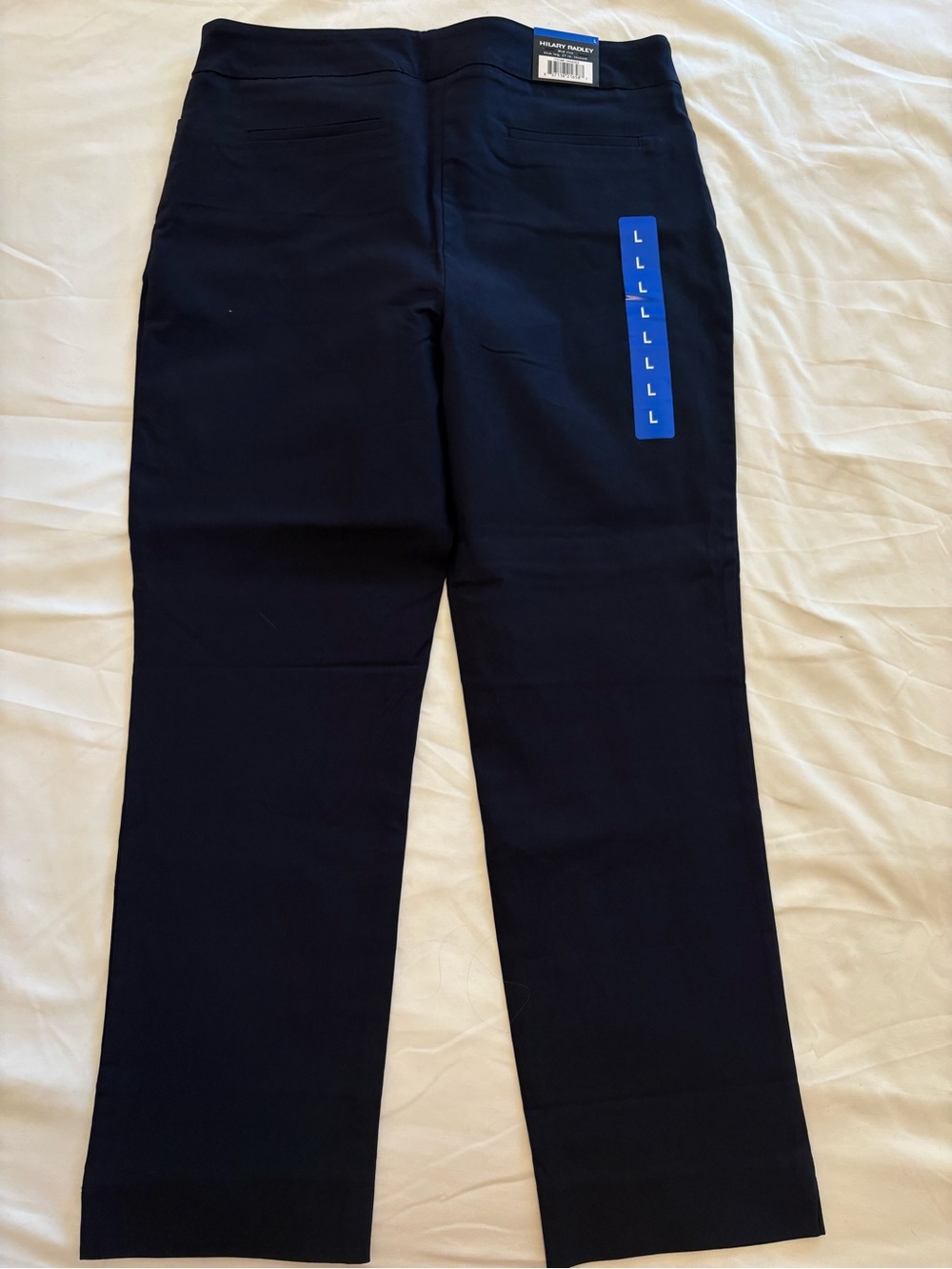 Hilary Radley Navy Slim Leg Pull-On Pants Size L NWT